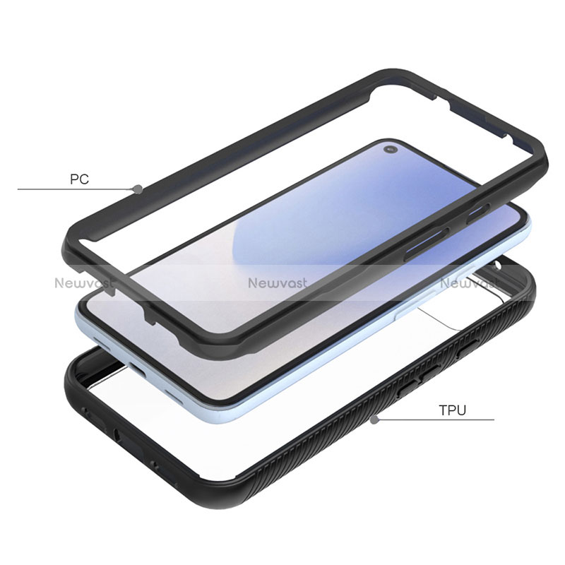 Silicone Transparent Frame Case Cover 360 Degrees ZJ1 for Google Pixel 4a 5G