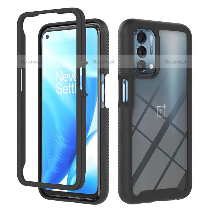 Silicone Transparent Frame Case Cover 360 Degrees ZJ1 for OnePlus Nord N200 5G