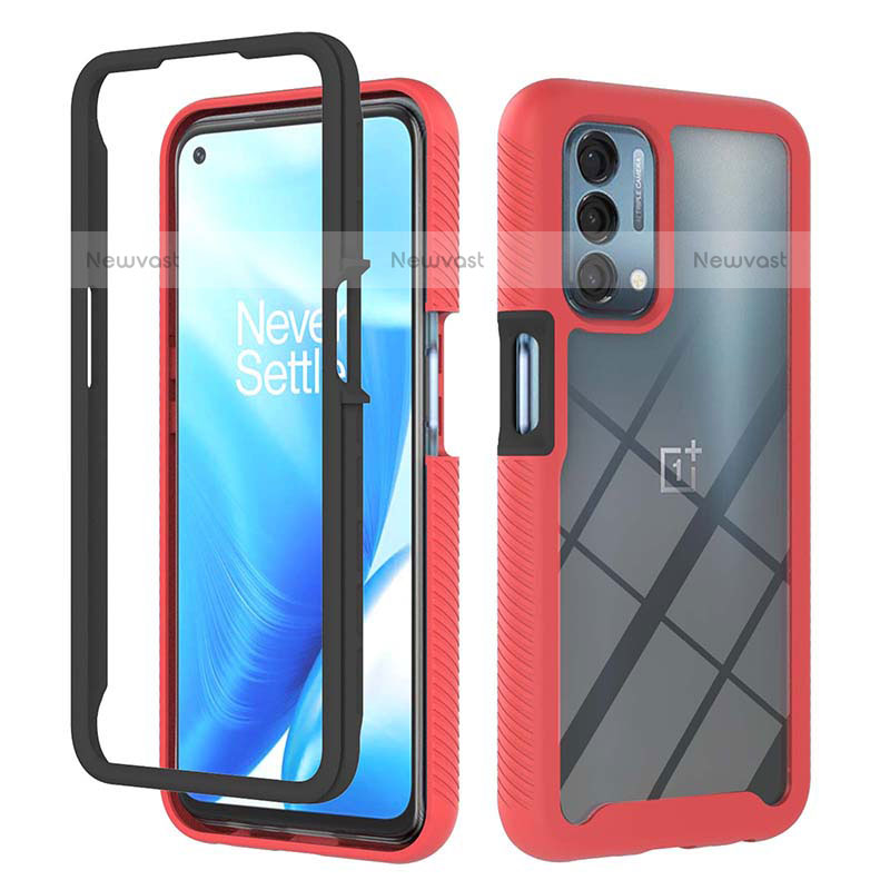 Silicone Transparent Frame Case Cover 360 Degrees ZJ1 for OnePlus Nord N200 5G