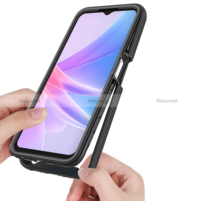 Silicone Transparent Frame Case Cover 360 Degrees ZJ1 for Oppo A78 5G
