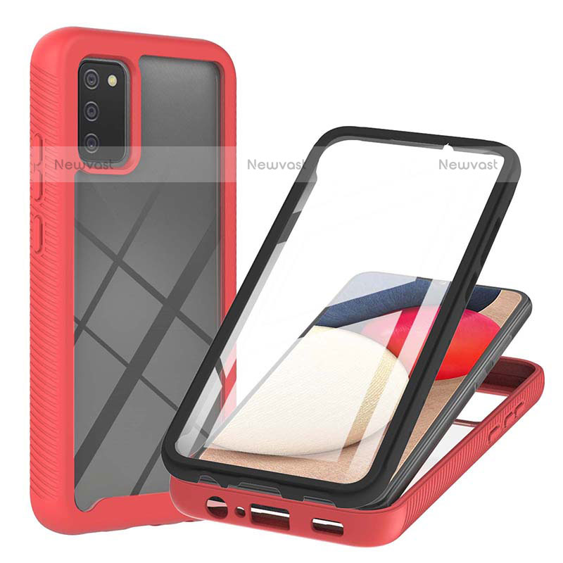 Silicone Transparent Frame Case Cover 360 Degrees ZJ1 for Samsung Galaxy A02s