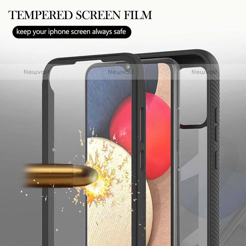 Silicone Transparent Frame Case Cover 360 Degrees ZJ1 for Samsung Galaxy A02s