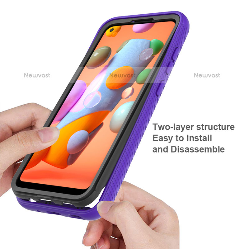 Silicone Transparent Frame Case Cover 360 Degrees ZJ1 for Samsung Galaxy A11