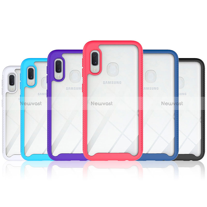 Silicone Transparent Frame Case Cover 360 Degrees ZJ1 for Samsung Galaxy A20e