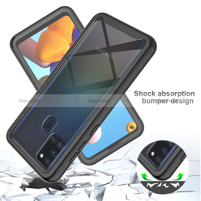 Silicone Transparent Frame Case Cover 360 Degrees ZJ1 for Samsung Galaxy A21s