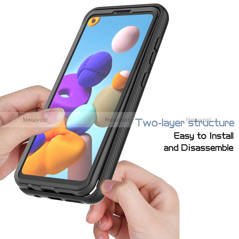 Silicone Transparent Frame Case Cover 360 Degrees ZJ1 for Samsung Galaxy A21s