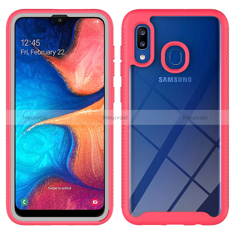 Silicone Transparent Frame Case Cover 360 Degrees ZJ1 for Samsung Galaxy A30