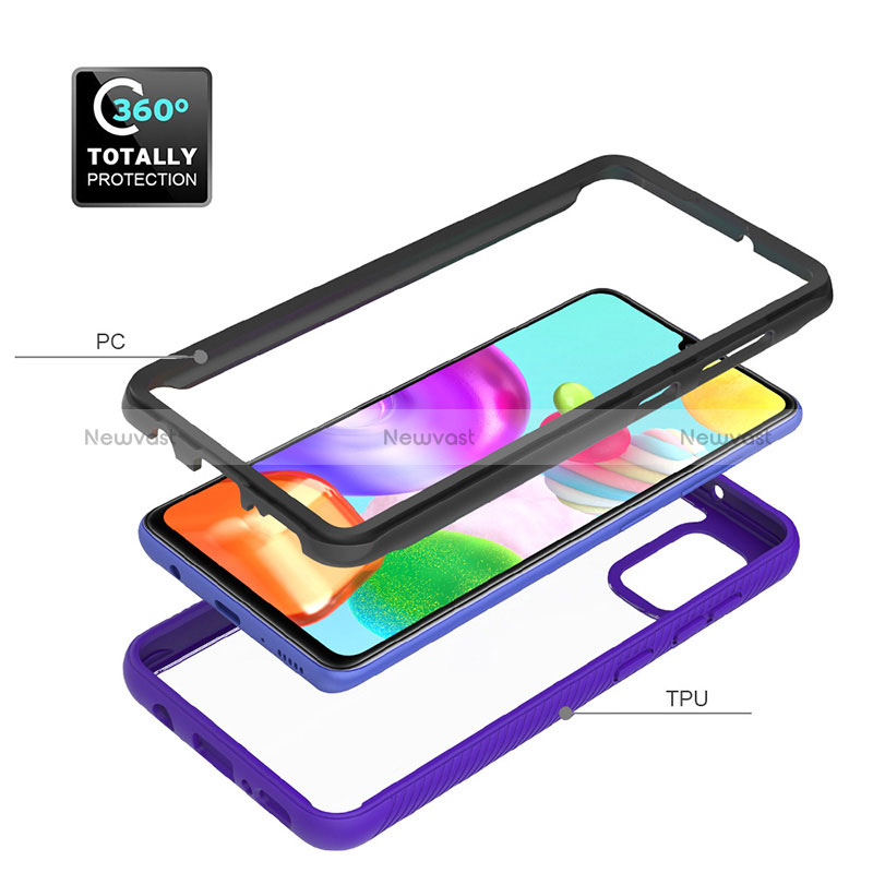 Silicone Transparent Frame Case Cover 360 Degrees ZJ1 for Samsung Galaxy A41