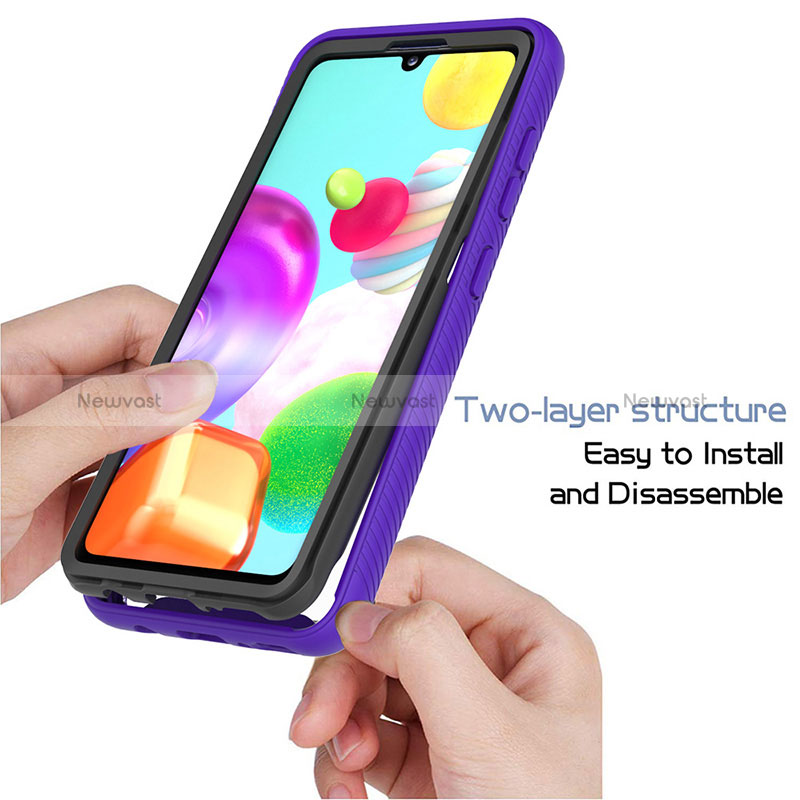 Silicone Transparent Frame Case Cover 360 Degrees ZJ1 for Samsung Galaxy A41