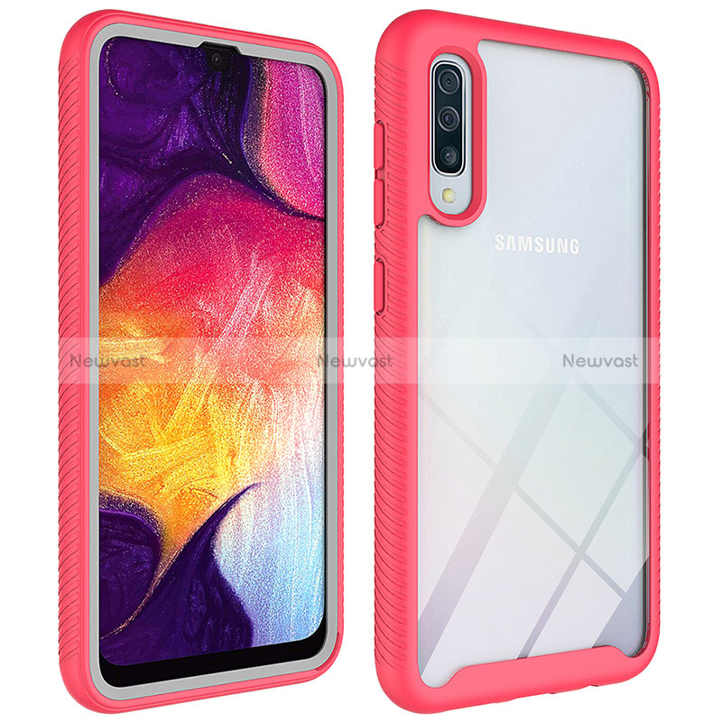 Silicone Transparent Frame Case Cover 360 Degrees ZJ1 for Samsung Galaxy A50