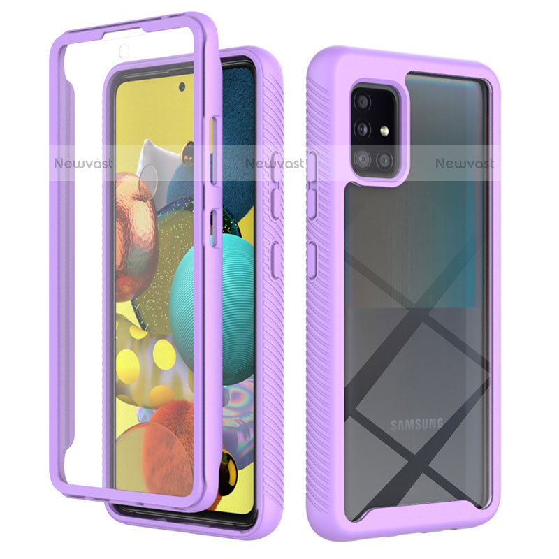 Silicone Transparent Frame Case Cover 360 Degrees ZJ1 for Samsung Galaxy A51 4G