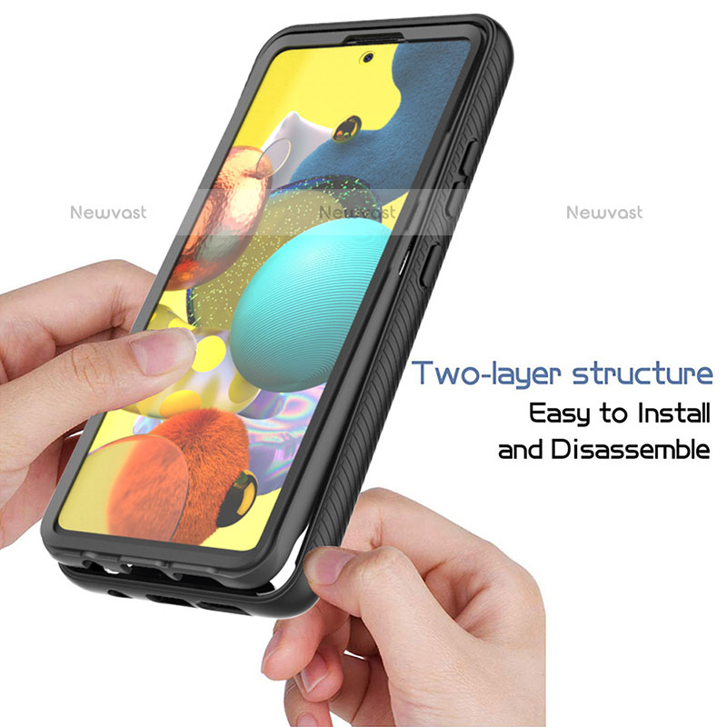 Silicone Transparent Frame Case Cover 360 Degrees ZJ1 for Samsung Galaxy A51 4G