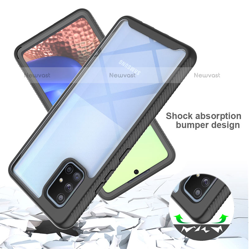 Silicone Transparent Frame Case Cover 360 Degrees ZJ1 for Samsung Galaxy A71 4G A715