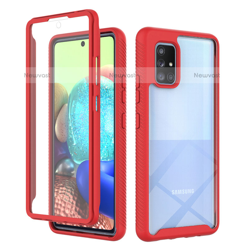 Silicone Transparent Frame Case Cover 360 Degrees ZJ1 for Samsung Galaxy A71 4G A715