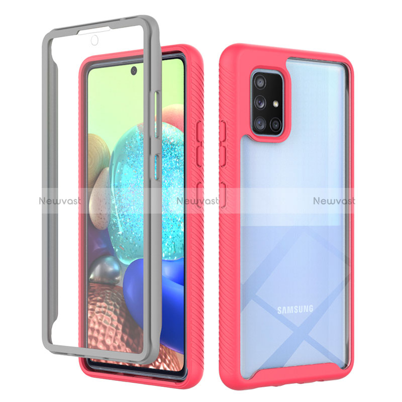 Silicone Transparent Frame Case Cover 360 Degrees ZJ1 for Samsung Galaxy A71 5G