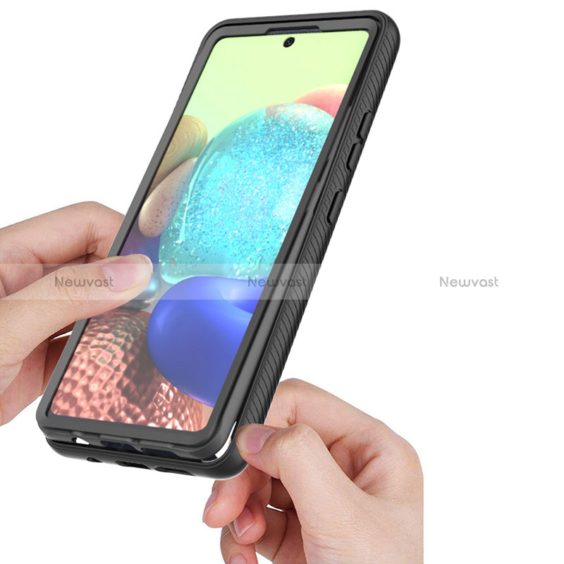 Silicone Transparent Frame Case Cover 360 Degrees ZJ1 for Samsung Galaxy A71 5G