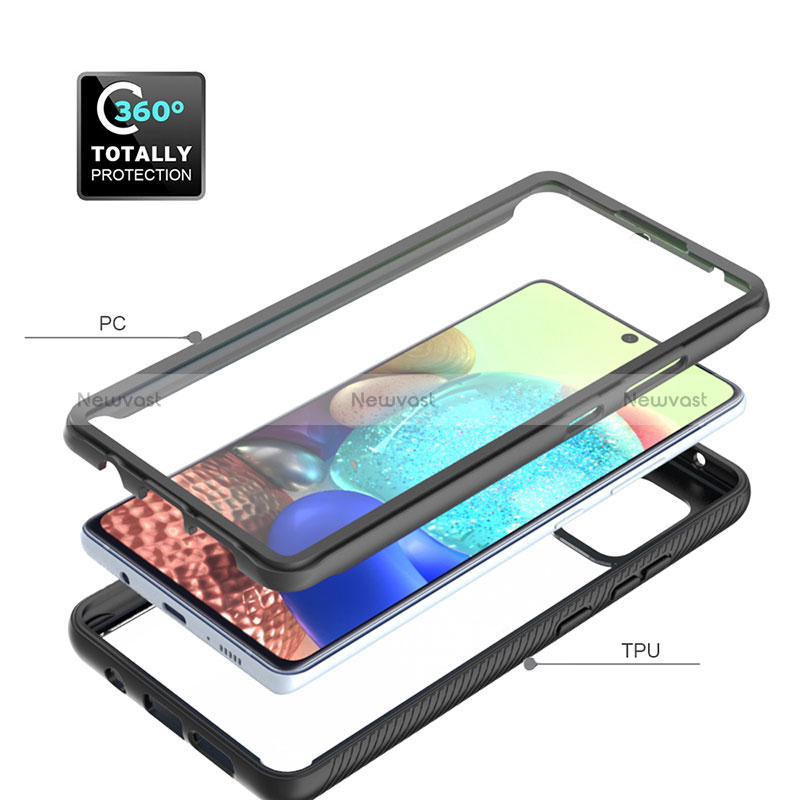 Silicone Transparent Frame Case Cover 360 Degrees ZJ1 for Samsung Galaxy A71 5G