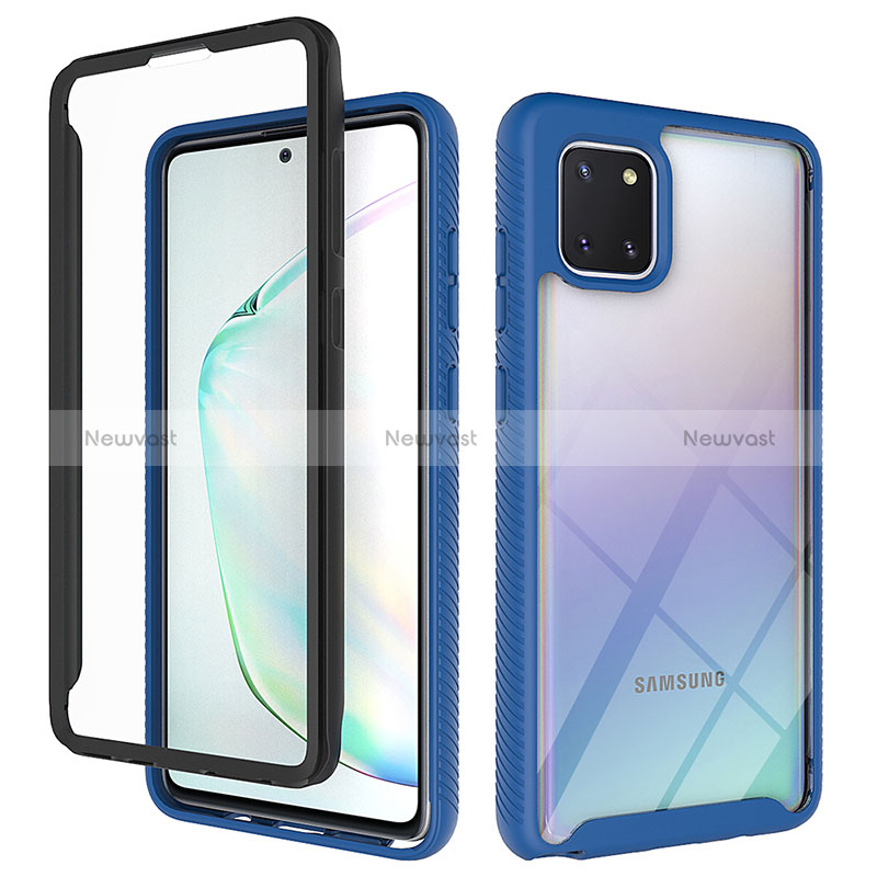 Silicone Transparent Frame Case Cover 360 Degrees ZJ1 for Samsung Galaxy A81