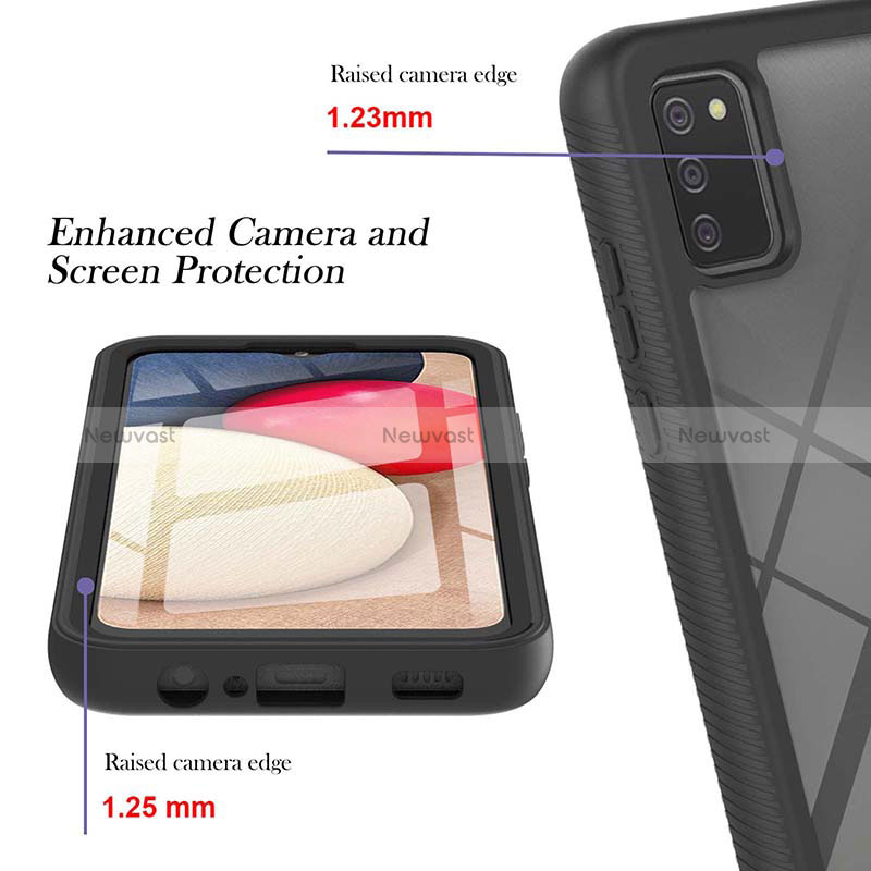 Silicone Transparent Frame Case Cover 360 Degrees ZJ1 for Samsung Galaxy F02S SM-E025F