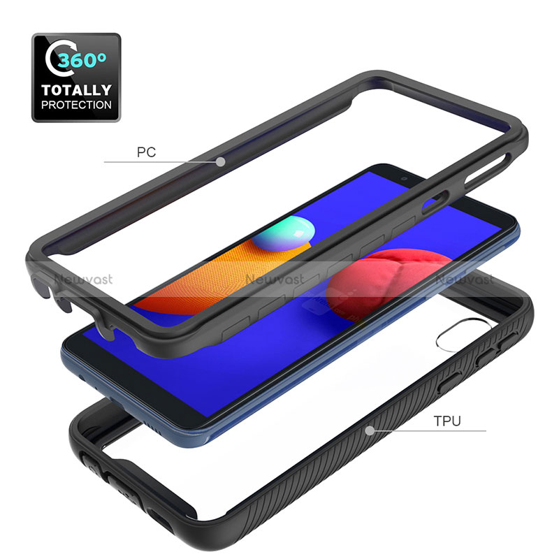 Silicone Transparent Frame Case Cover 360 Degrees ZJ1 for Samsung Galaxy M01 Core