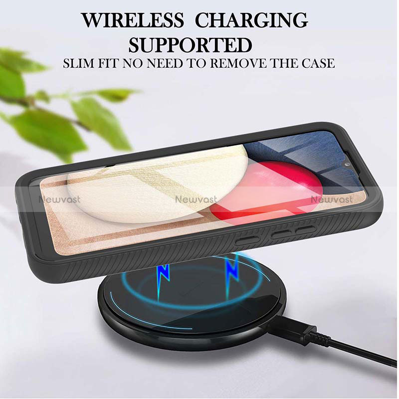 Silicone Transparent Frame Case Cover 360 Degrees ZJ1 for Samsung Galaxy M02s