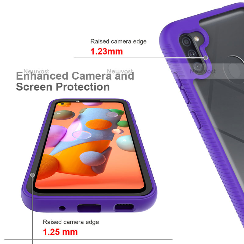 Silicone Transparent Frame Case Cover 360 Degrees ZJ1 for Samsung Galaxy M11