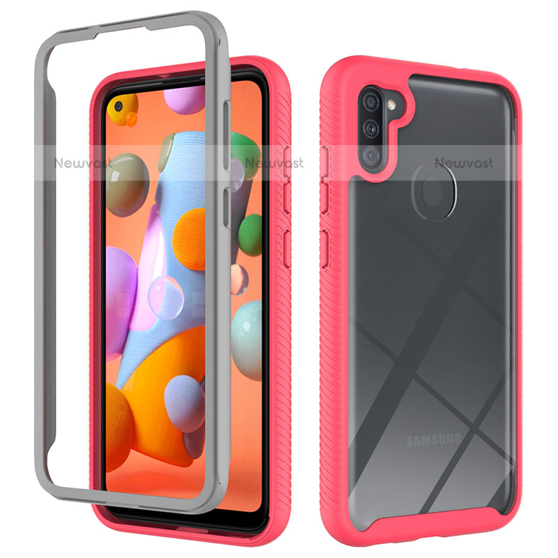 Silicone Transparent Frame Case Cover 360 Degrees ZJ1 for Samsung Galaxy M11