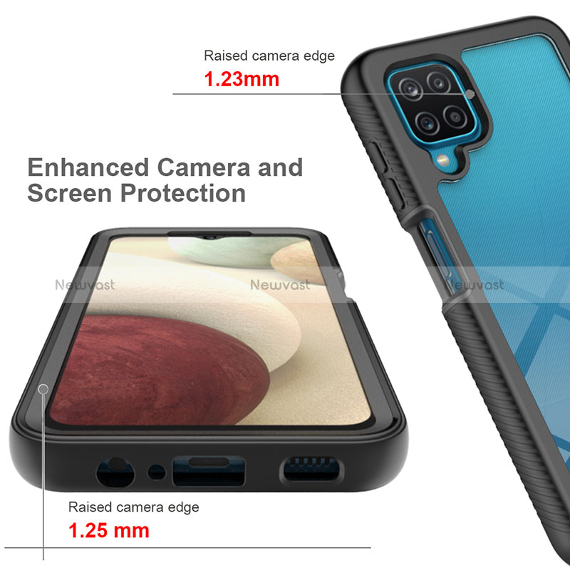 Silicone Transparent Frame Case Cover 360 Degrees ZJ1 for Samsung Galaxy M12