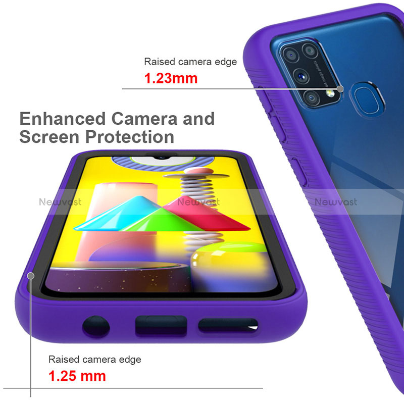 Silicone Transparent Frame Case Cover 360 Degrees ZJ1 for Samsung Galaxy M21s
