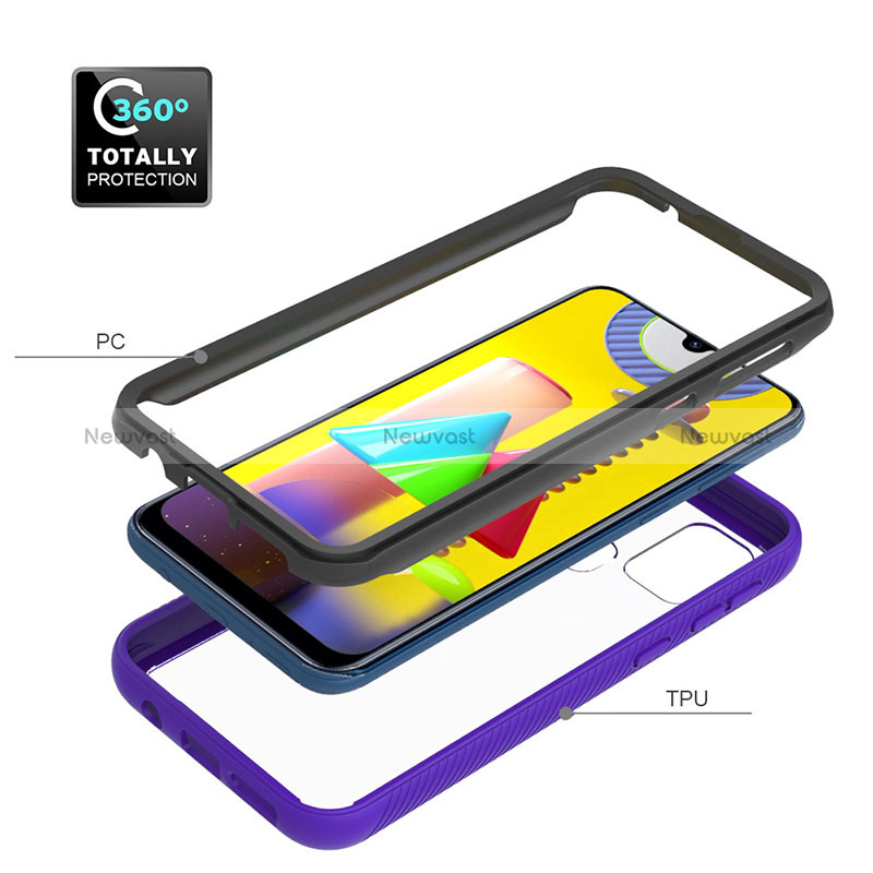 Silicone Transparent Frame Case Cover 360 Degrees ZJ1 for Samsung Galaxy M21s