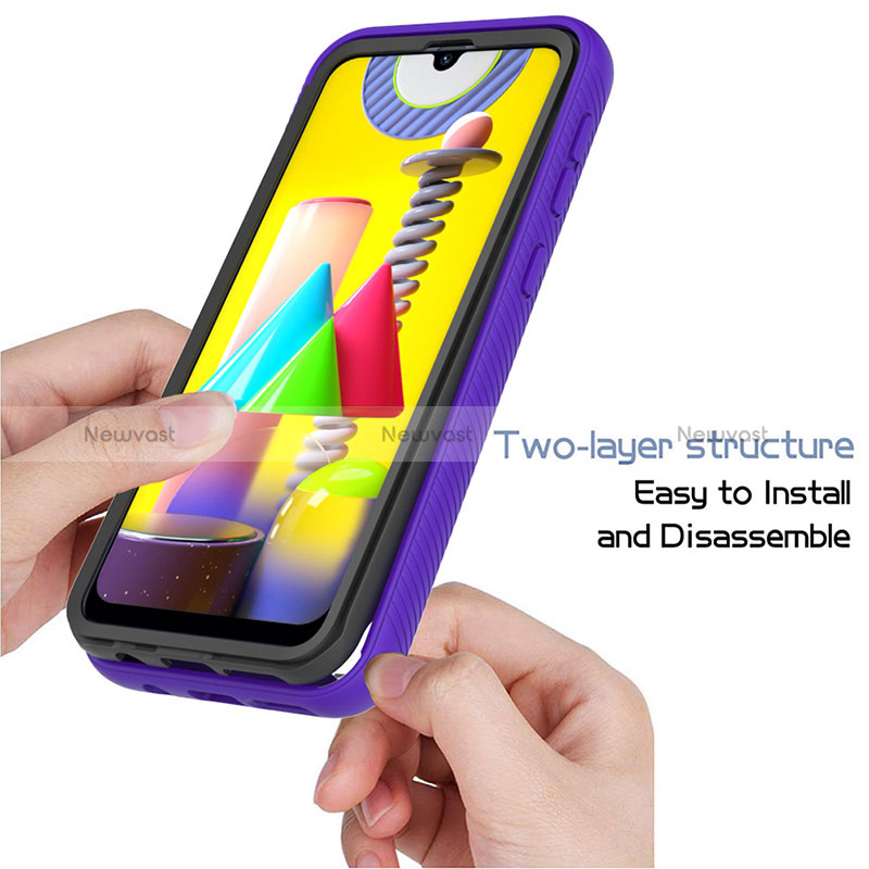 Silicone Transparent Frame Case Cover 360 Degrees ZJ1 for Samsung Galaxy M21s