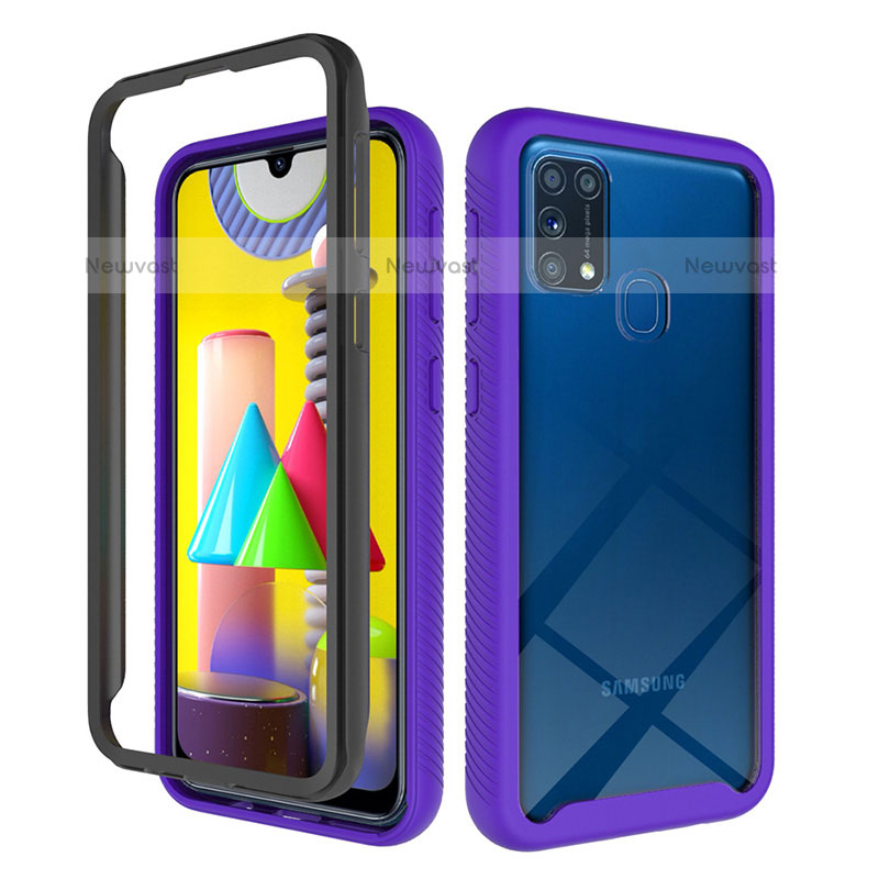 Silicone Transparent Frame Case Cover 360 Degrees ZJ1 for Samsung Galaxy M31