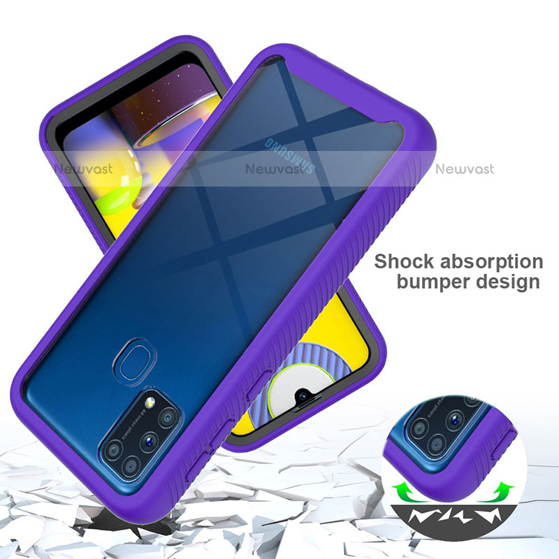 Silicone Transparent Frame Case Cover 360 Degrees ZJ1 for Samsung Galaxy M31