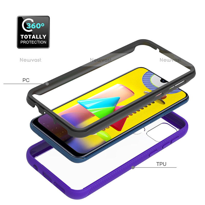 Silicone Transparent Frame Case Cover 360 Degrees ZJ1 for Samsung Galaxy M31 Prime Edition