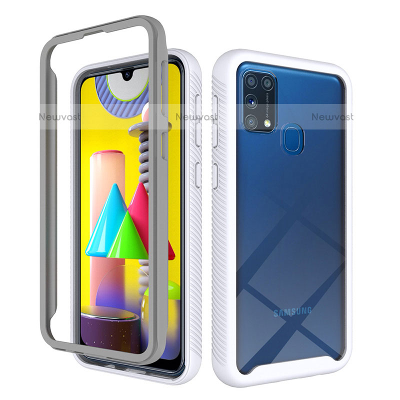 Silicone Transparent Frame Case Cover 360 Degrees ZJ1 for Samsung Galaxy M31 Prime Edition