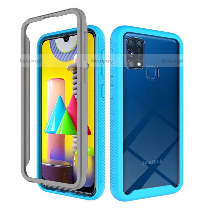 Silicone Transparent Frame Case Cover 360 Degrees ZJ1 for Samsung Galaxy M31 Prime Edition