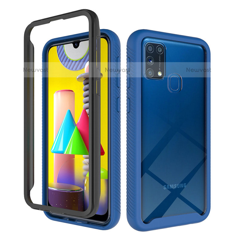 Silicone Transparent Frame Case Cover 360 Degrees ZJ1 for Samsung Galaxy M31 Prime Edition