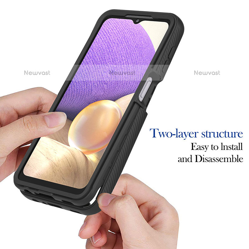 Silicone Transparent Frame Case Cover 360 Degrees ZJ1 for Samsung Galaxy M32 5G