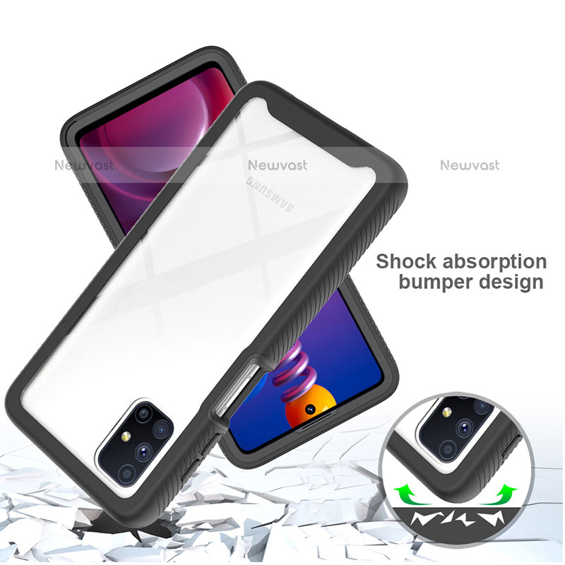Silicone Transparent Frame Case Cover 360 Degrees ZJ1 for Samsung Galaxy M51