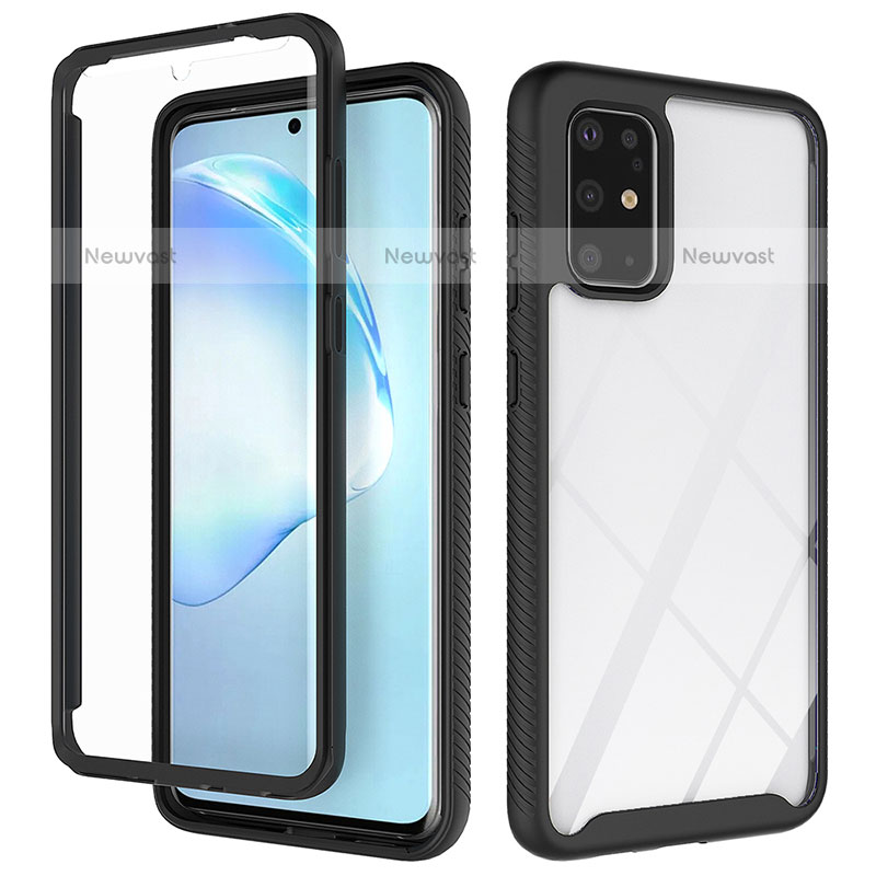 Silicone Transparent Frame Case Cover 360 Degrees ZJ1 for Samsung Galaxy S20 Plus 5G Black