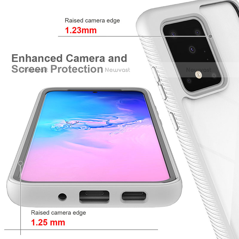 Silicone Transparent Frame Case Cover 360 Degrees ZJ1 for Samsung Galaxy S20 Ultra