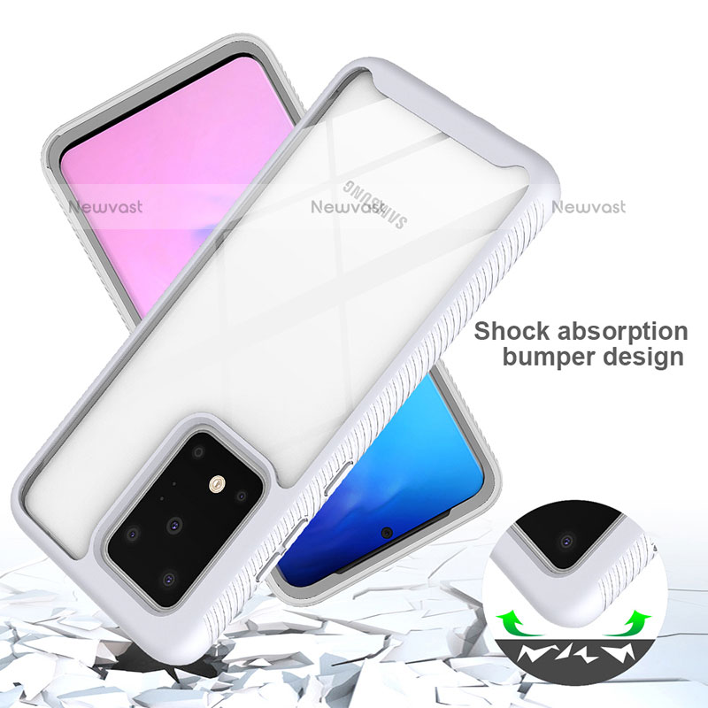 Silicone Transparent Frame Case Cover 360 Degrees ZJ1 for Samsung Galaxy S20 Ultra 5G