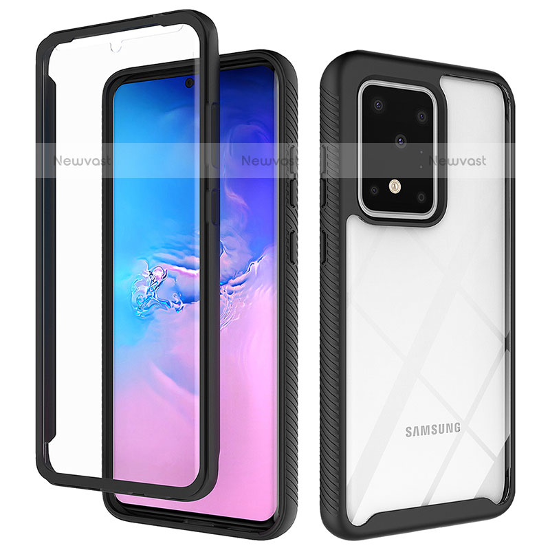 Silicone Transparent Frame Case Cover 360 Degrees ZJ1 for Samsung Galaxy S20 Ultra 5G