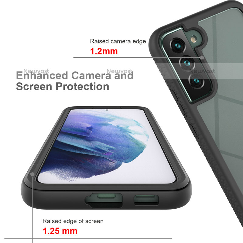 Silicone Transparent Frame Case Cover 360 Degrees ZJ1 for Samsung Galaxy S22 5G