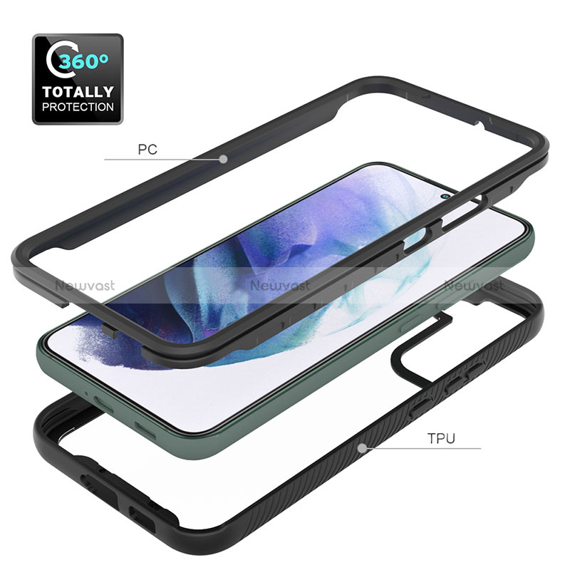 Silicone Transparent Frame Case Cover 360 Degrees ZJ1 for Samsung Galaxy S22 Plus 5G