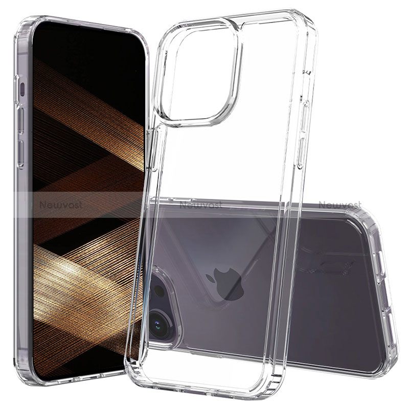 Silicone Transparent Frame Case Cover 360 Degrees ZJ2 for Apple iPhone 14 Pro