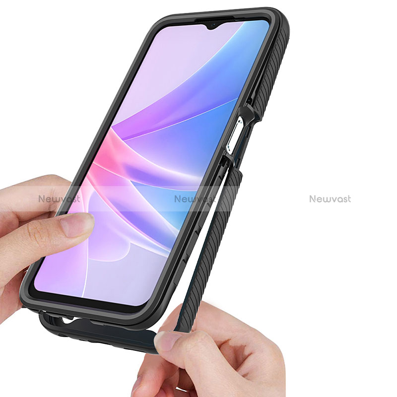 Silicone Transparent Frame Case Cover 360 Degrees ZJ2 for Oppo A78 5G