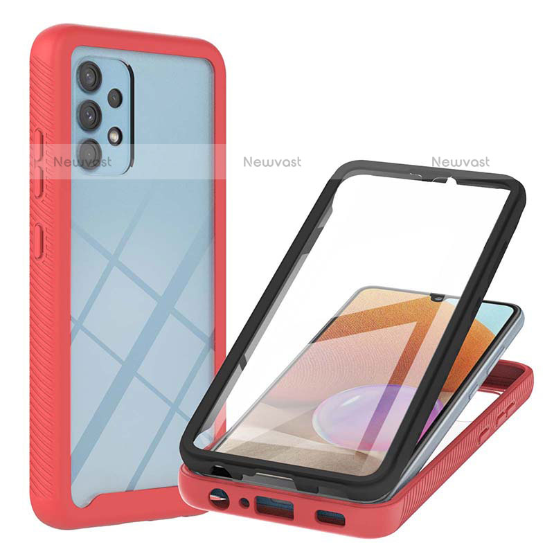 Silicone Transparent Frame Case Cover 360 Degrees ZJ2 for Samsung Galaxy M32 5G