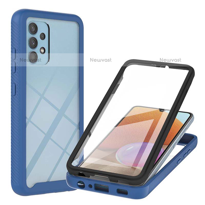 Silicone Transparent Frame Case Cover 360 Degrees ZJ2 for Samsung Galaxy M32 5G