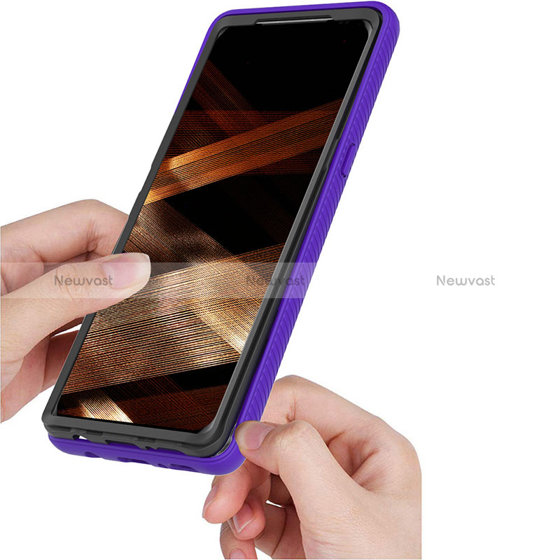 Silicone Transparent Frame Case Cover 360 Degrees ZJ3 for LG Velvet 4G